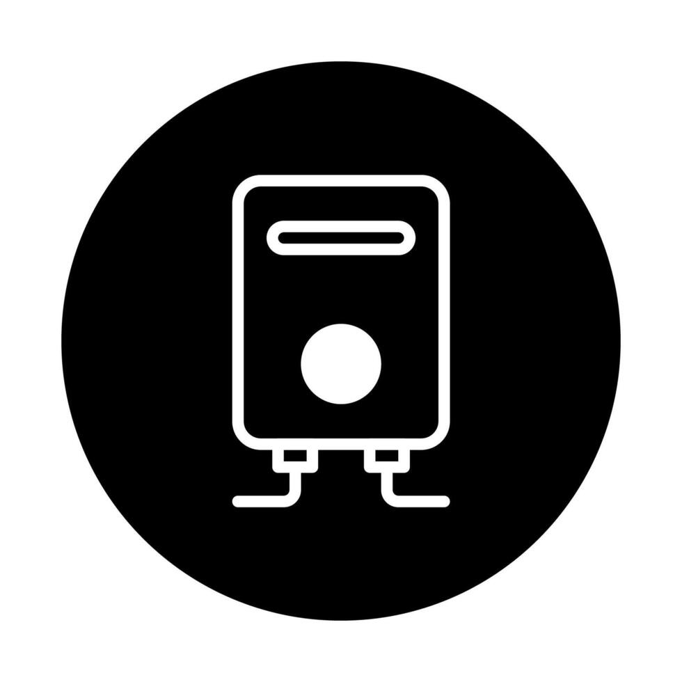 Minimalist water heater illustration for plumbing services and home maintenance needs in elegant black and white vector