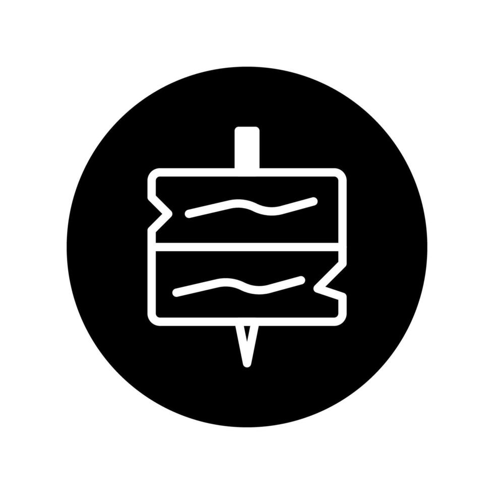 Minimalist illustration of a wooden signpost icon representing direction guidance and information, perfect graphic resource vector