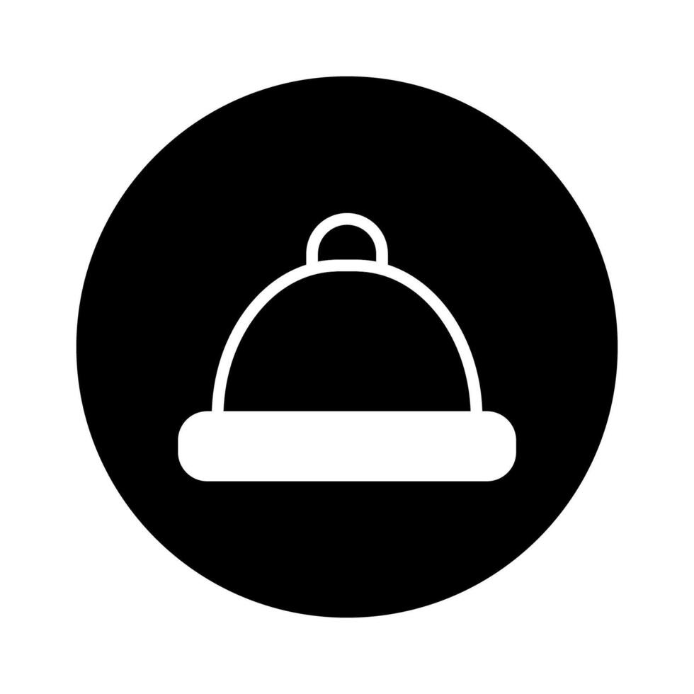 Minimalist illustration featuring a winter hat icon isolated on a black circular background showing simplicity and elegance vector