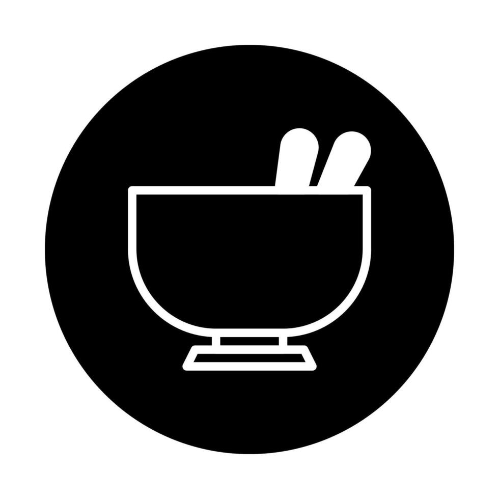 Minimalist mortar and pestle icon for holistic wellness natural remedies organic herbs spices healthy vector