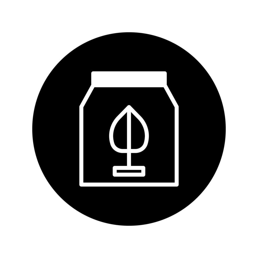 Minimalist leaf in a packet icon illustrating environmentally friendly packaging and sustainable business practices showcasing eco consciousness vector