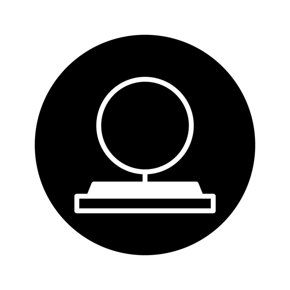 Minimalist illustration of a mirror icon perfect for beauty websites or minimalist designs with circle background vector