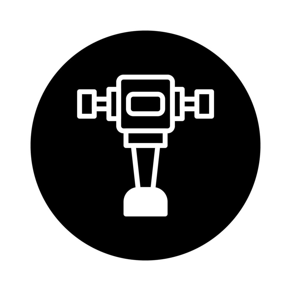 Minimalist icon of a machine part emphasizing industrial design and technical precision presented on a black background vector
