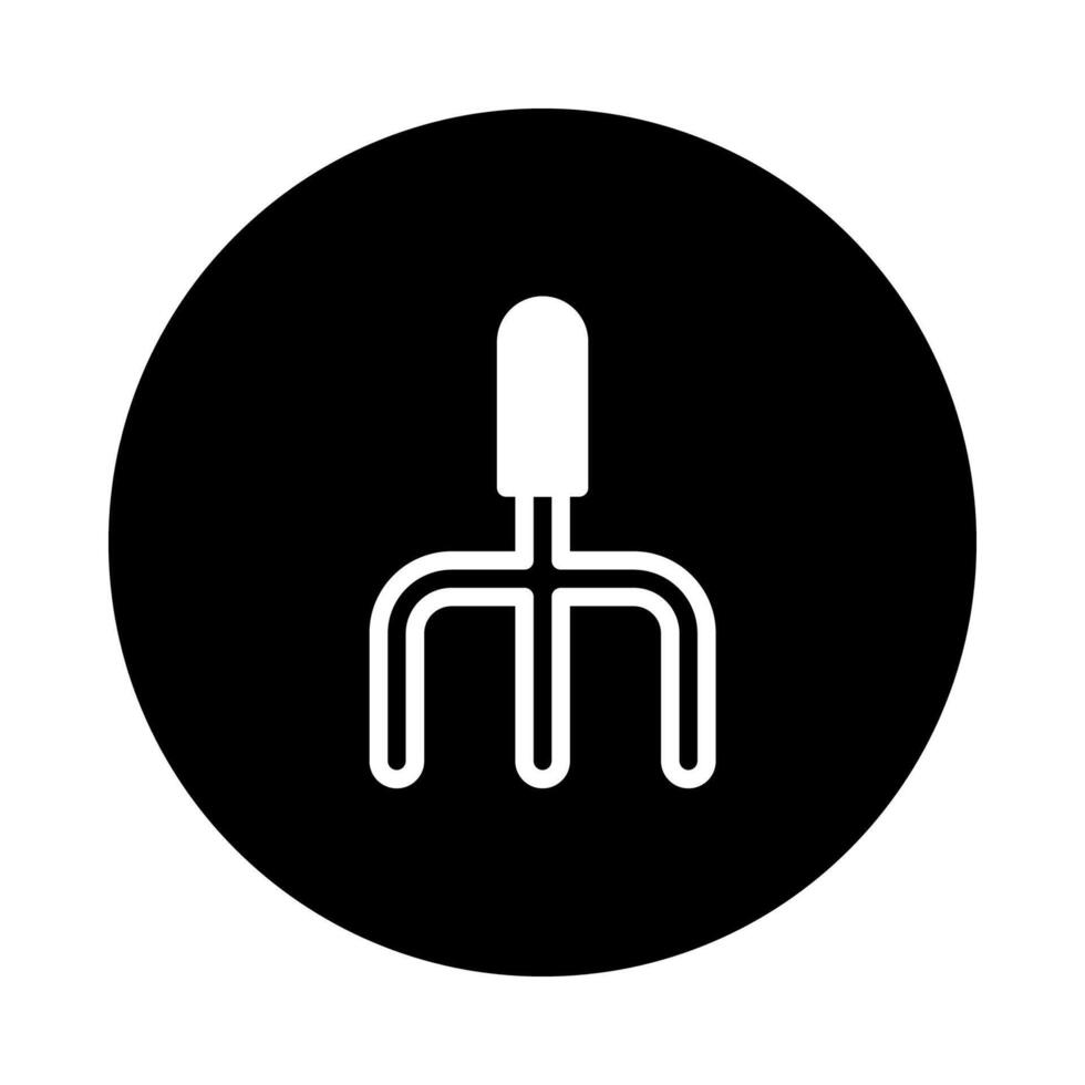 Minimalist gardening fork icon inside a circle offering a clean and modern design concept suitable for various applications vector