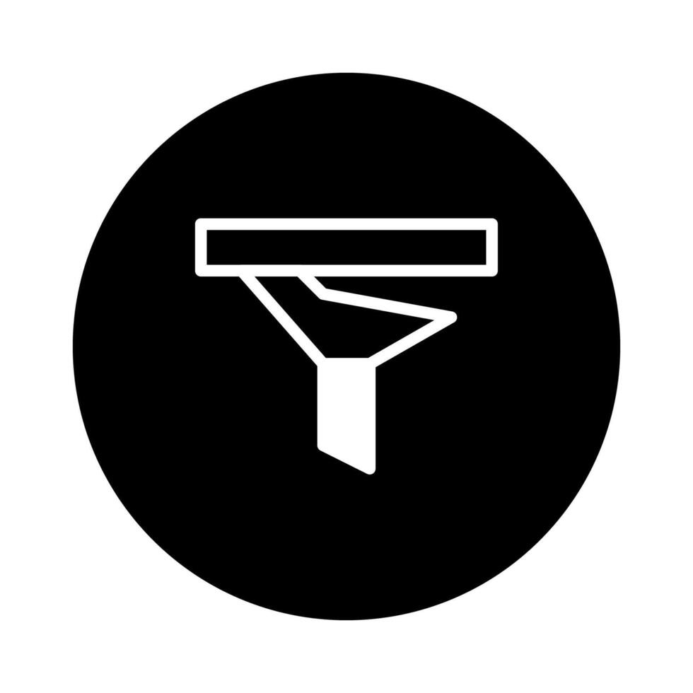 Minimalist funnel icon design conveying filtration concept for data analysis and liquid transfer processes vector