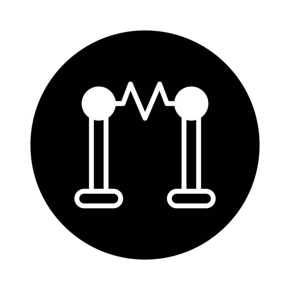 Minimalist electric shock graphic icon on dark background creating visually captivating and modern design presentation with science elements vector