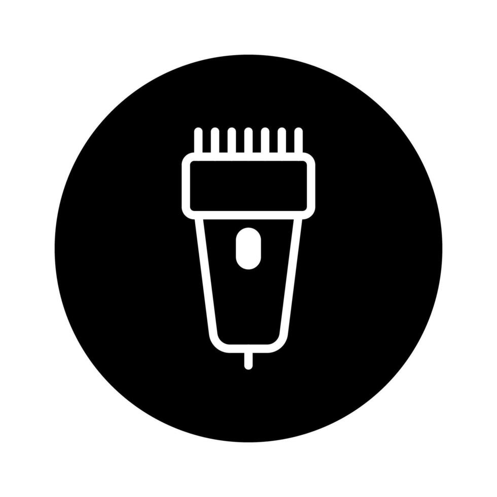Minimalist electric shaver icon design showcasing grooming tool in black and white for shaving needs vector