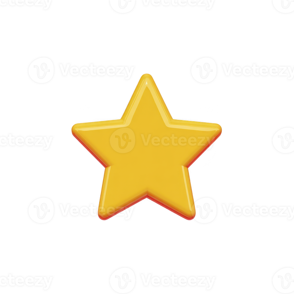 Shiny yellow star icon with smooth, glossy finish, often used to represent favorites or ratings in digital interfaces. star has simple, clean design with slight shadow effect png