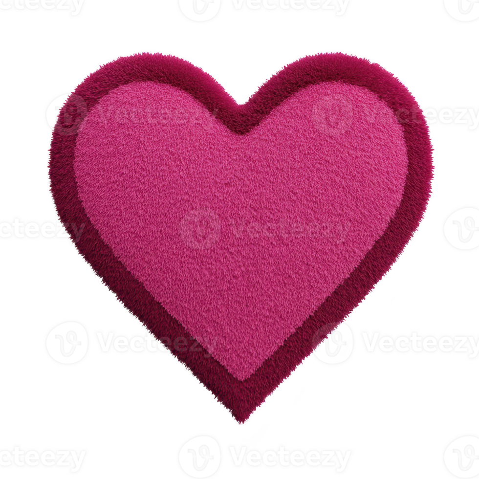 Pink heart with fuzzy texture and darker outline creates warm and cozy feeling, symbolizing love and affection. heart shape is universally recognized as symbol of emotion and care png