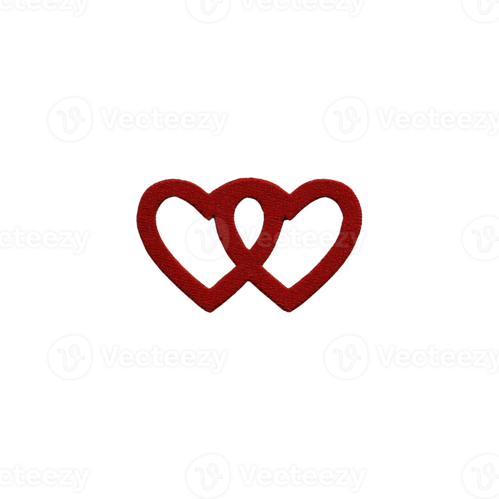 Intertwined red hearts on transparency background symbolize love and connection, often used in romantic contexts. simple design conveys affection and unity, making it ideal for Valentine themes png