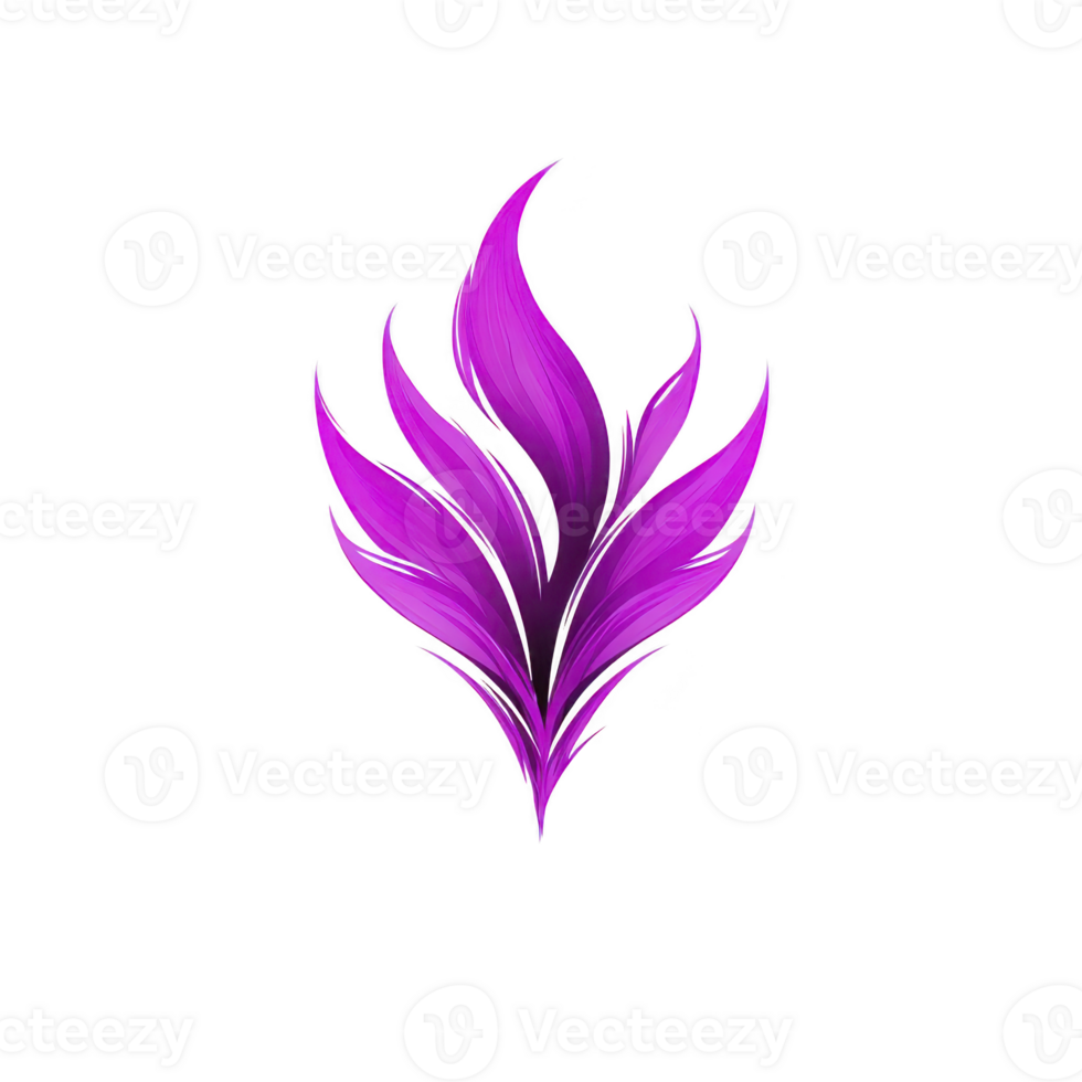 Vibrant purple abstract flame design with sharp, flowing curves creates dynamic and artistic visual. design is set against transparent background, enhancing its modern and creative appeal png