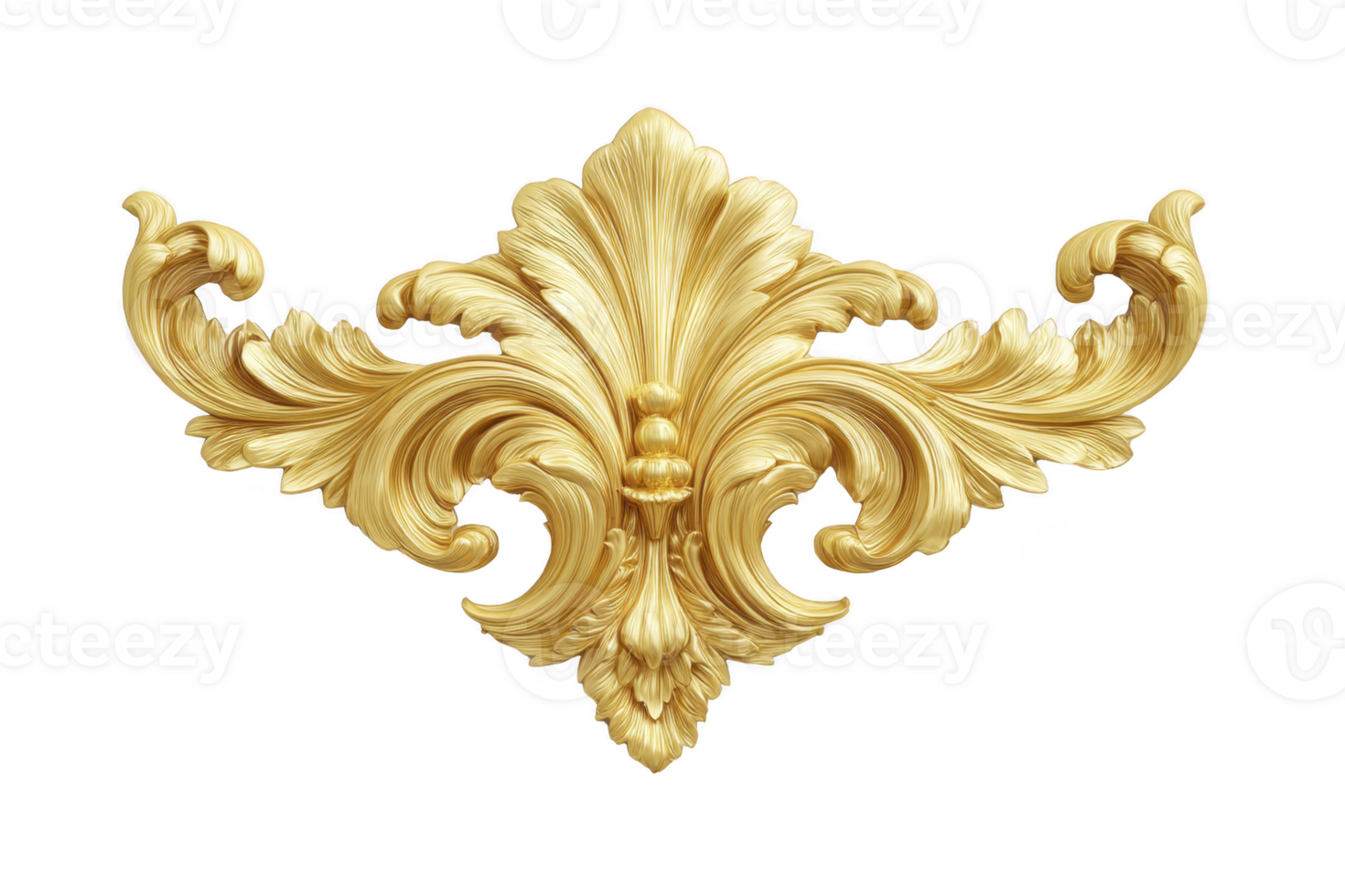 Ornate, golden decorative element with intricate floral patterns and elegant curves, exuding sense of luxury and sophistication png