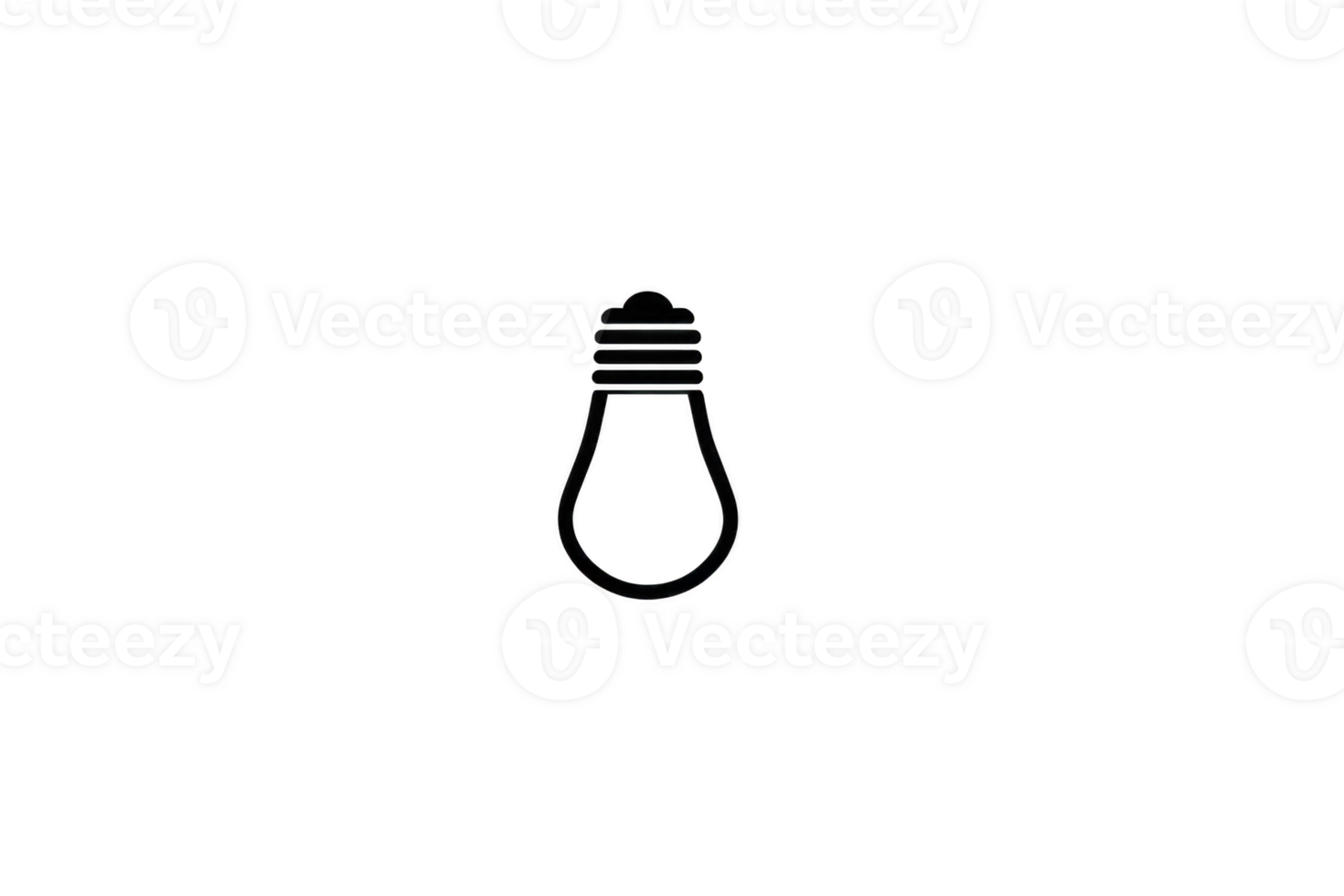 Simple black outline of light bulb icon on transparency background, symbolizing ideas and innovation. minimalist design is clear and modern, suitable for various creative and professional uses png