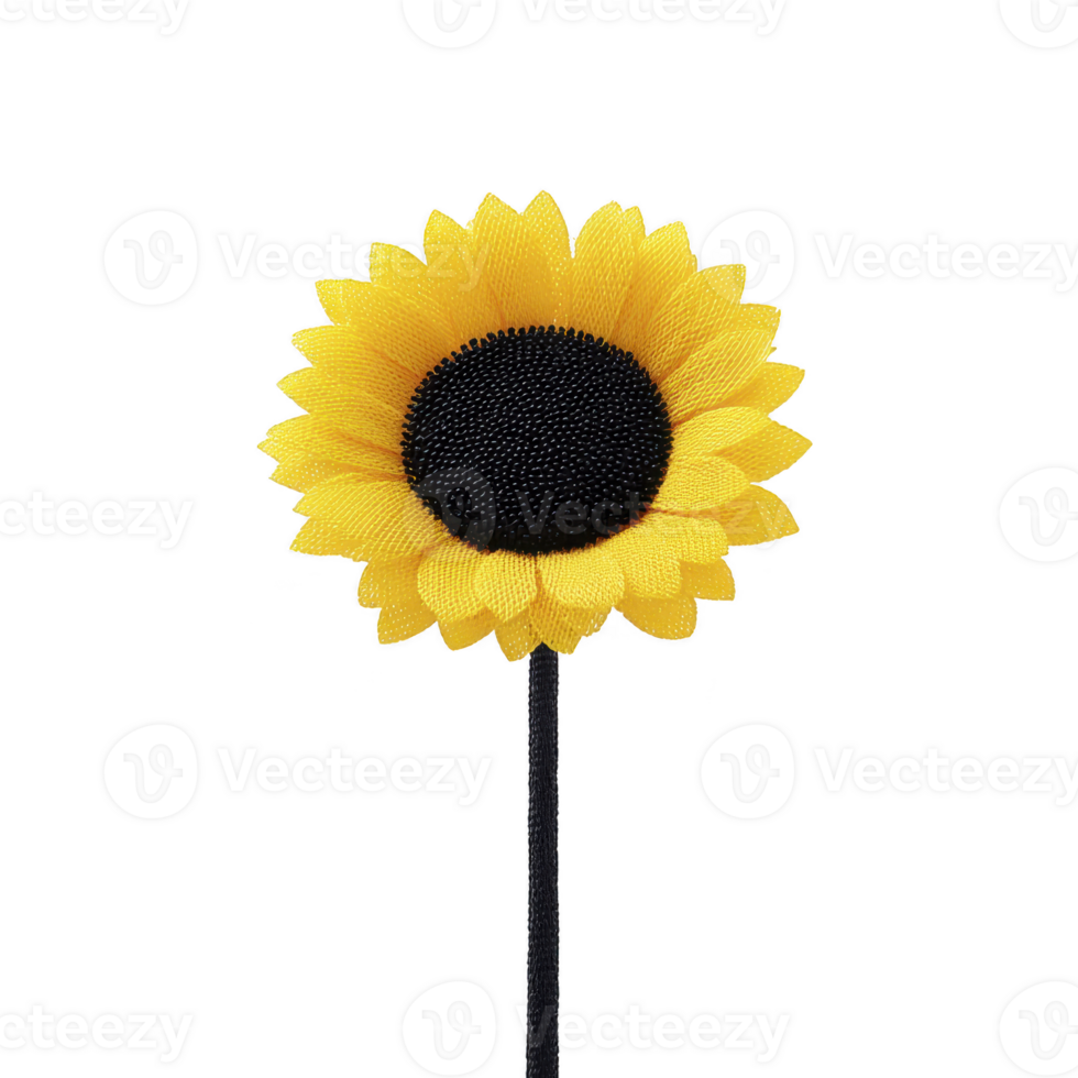 Vibrant yellow sunflower with dark center stands against plain background, showcasing its bright petals and natural beauty. simplicity highlights flower cheerful and sunny appearance png