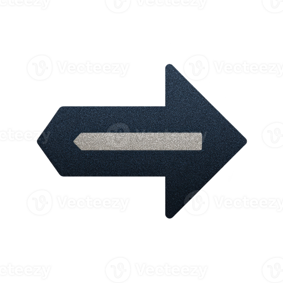 Dark blue textured arrow with metallic stripe pointing to right, symbolizing direction or navigation. arrow has modern and sleek design, suitable for various graphic applications png