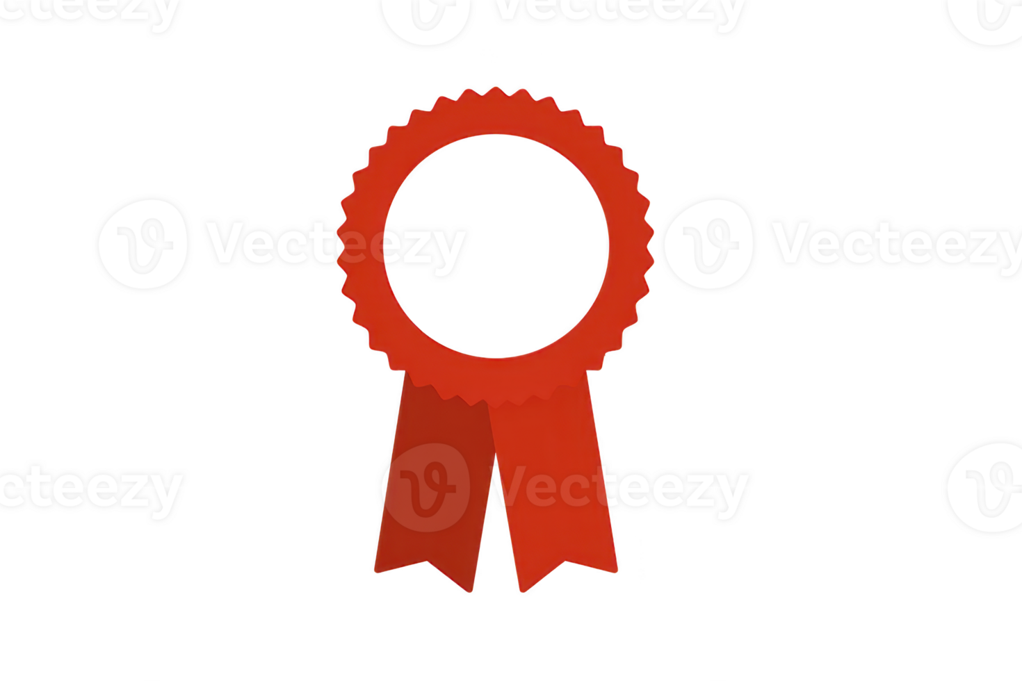 Red award ribbon with circular rosette and two tails symbolizes achievement and recognition. vibrant color and classic design convey sense of honor and celebration png