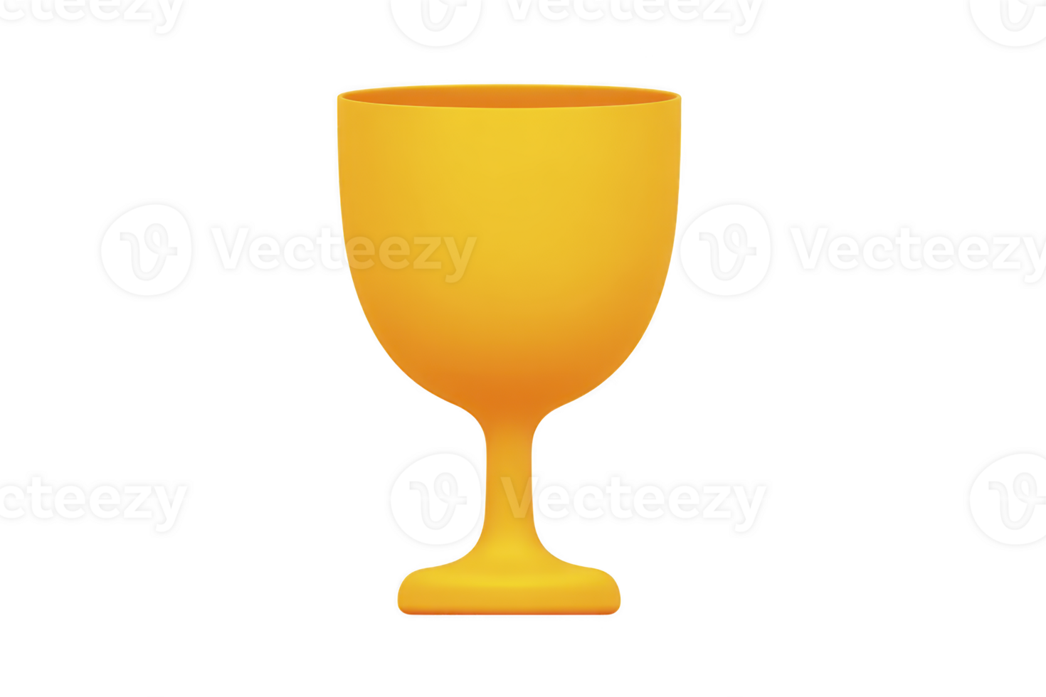 Vibrant orange goblet with smooth, minimalist design stands out against plain background, showcasing its elegant and modern style png