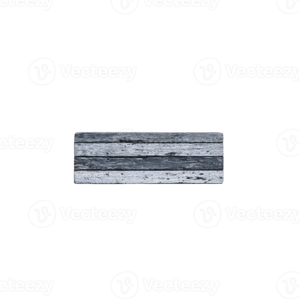 Weathered wooden plank with rustic appearance, featuring horizontal gray and white stripes, isolated on transparency background. texture suggests age and natural wear png