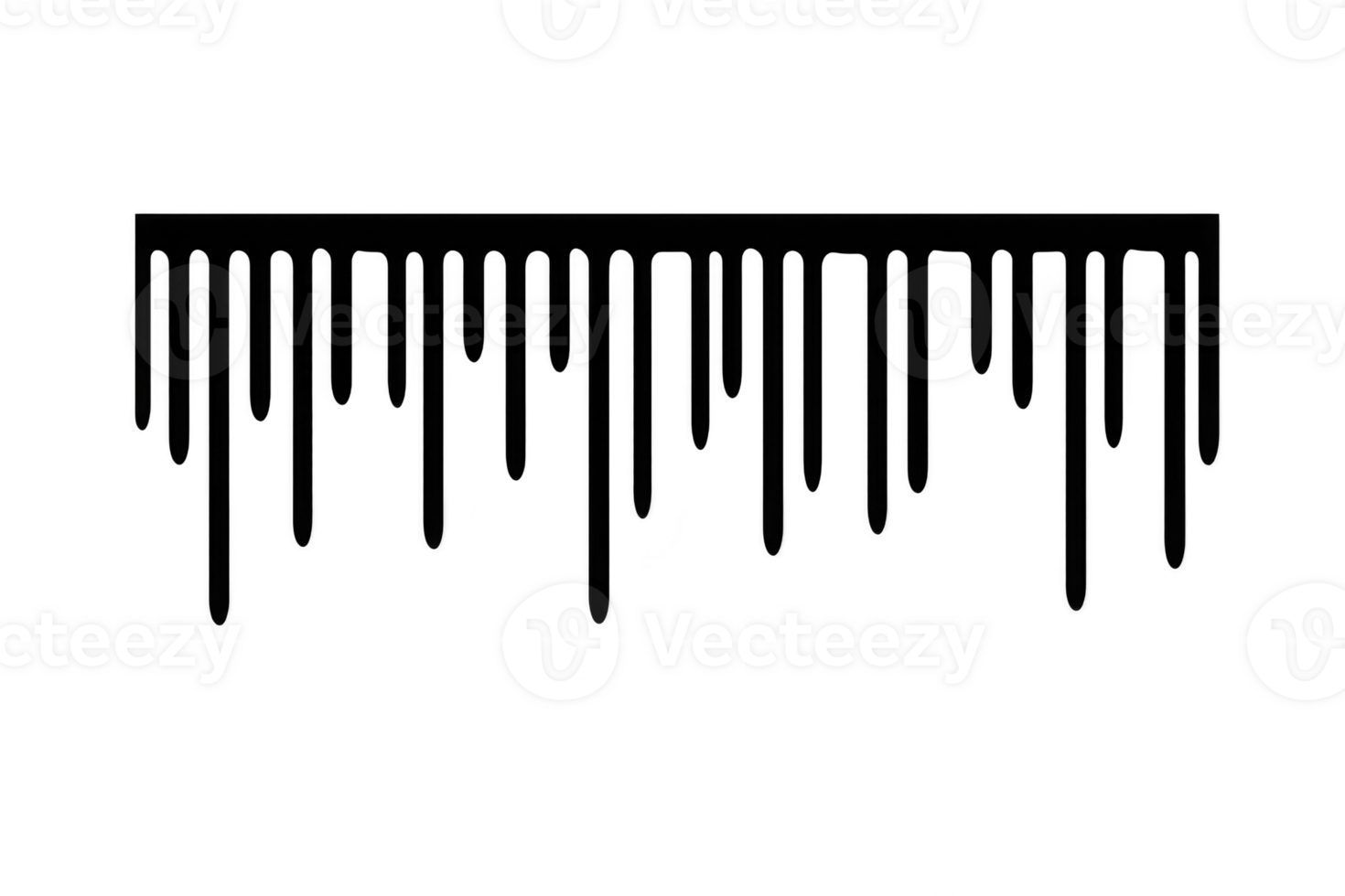 Black dripping paint effect creates dramatic and artistic visual, resembling liquid or ink flowing downwards. This design element is often used in graphic design for bold and edgy look png
