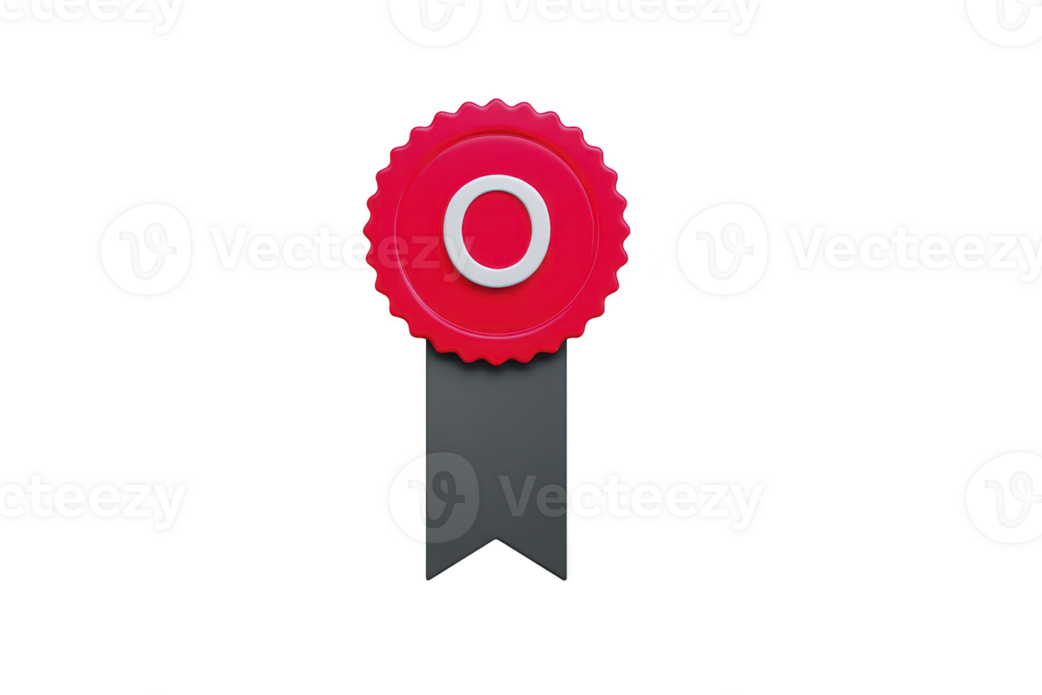 Red award ribbon with circular emblem and gray tail symbolizes achievement and recognition. vibrant color and simple design make it ideal for various celebratory occasions png