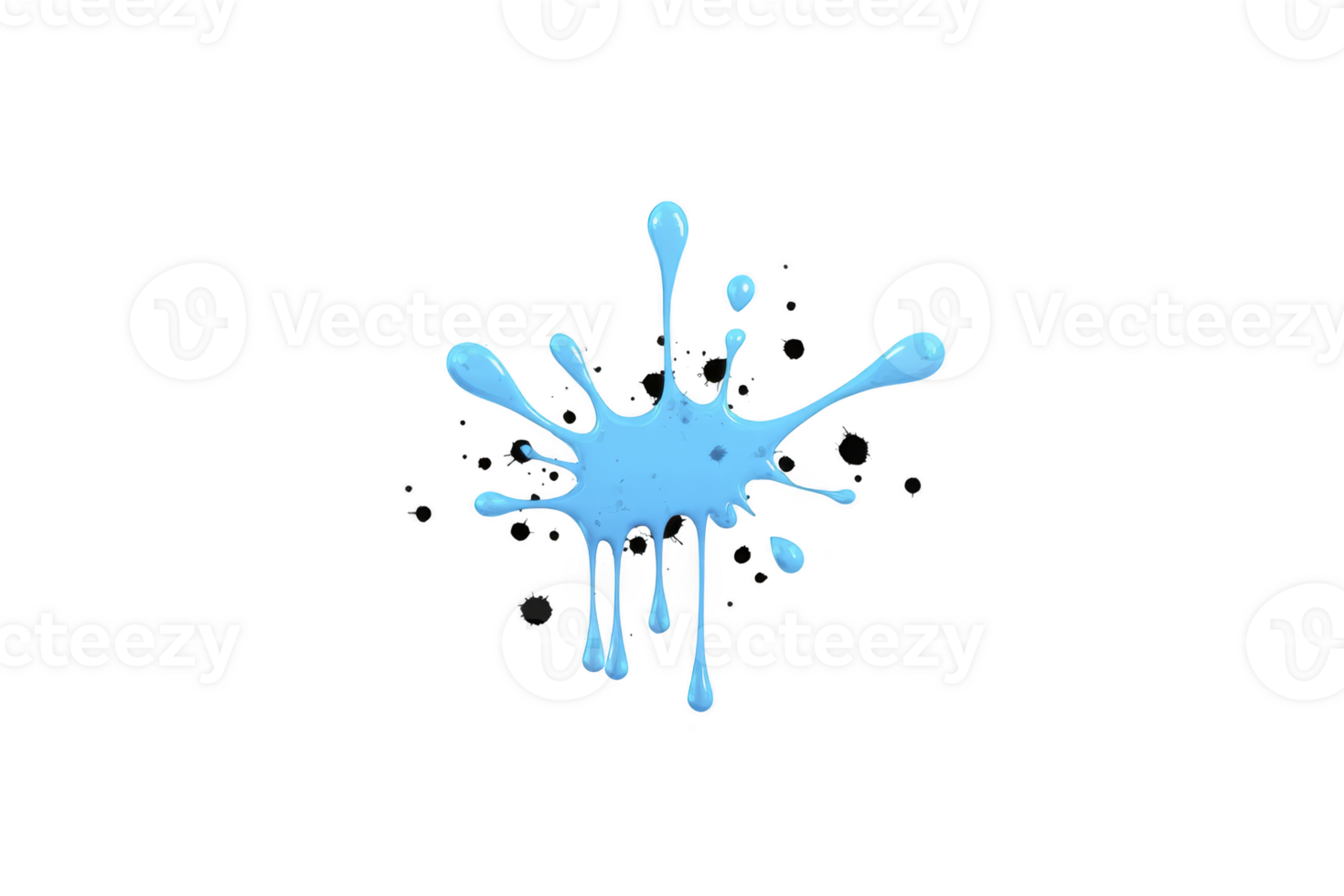 Vibrant blue paint splash with dynamic droplets radiates energy against transparent background, perfect for creative design projects png