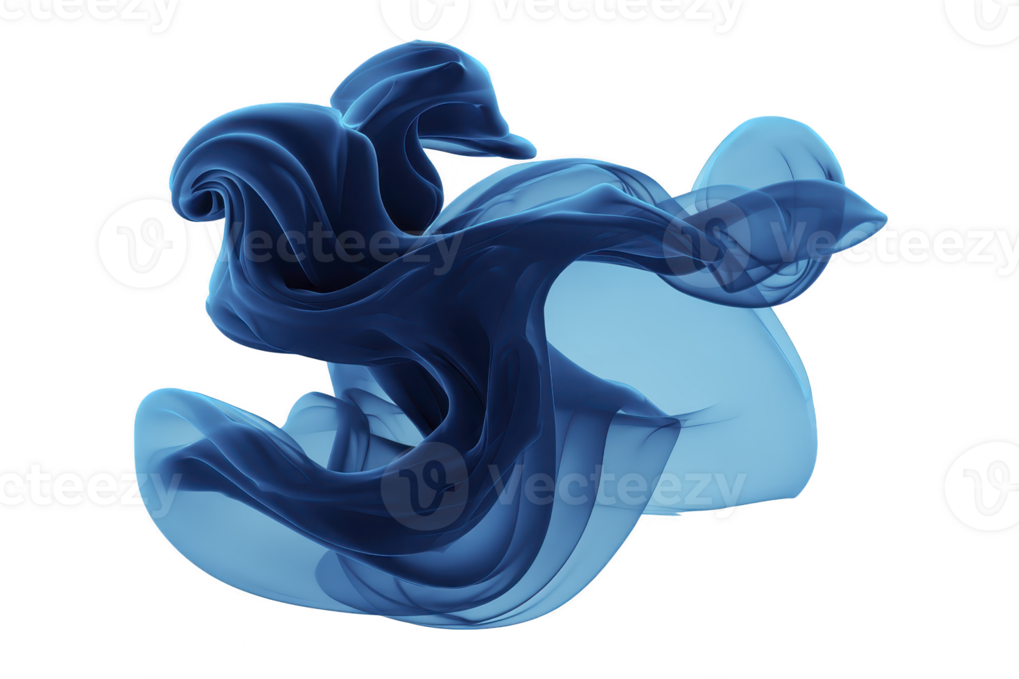Dynamic abstract blue wave design with fluid, swirling shapes creates sense of motion and elegance. translucent layers add depth and modern aesthetic png