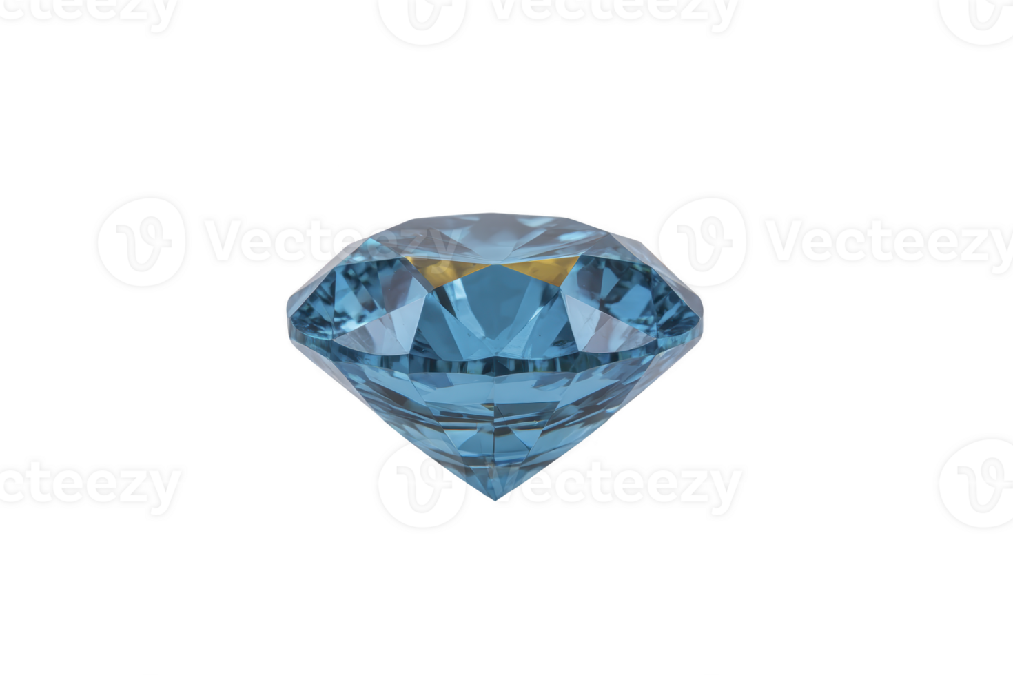 Sparkling blue diamond with brilliant cut, reflecting light beautifully, isolated on transparency background. gemstone clarity and color make it stunning piece for jewelry png