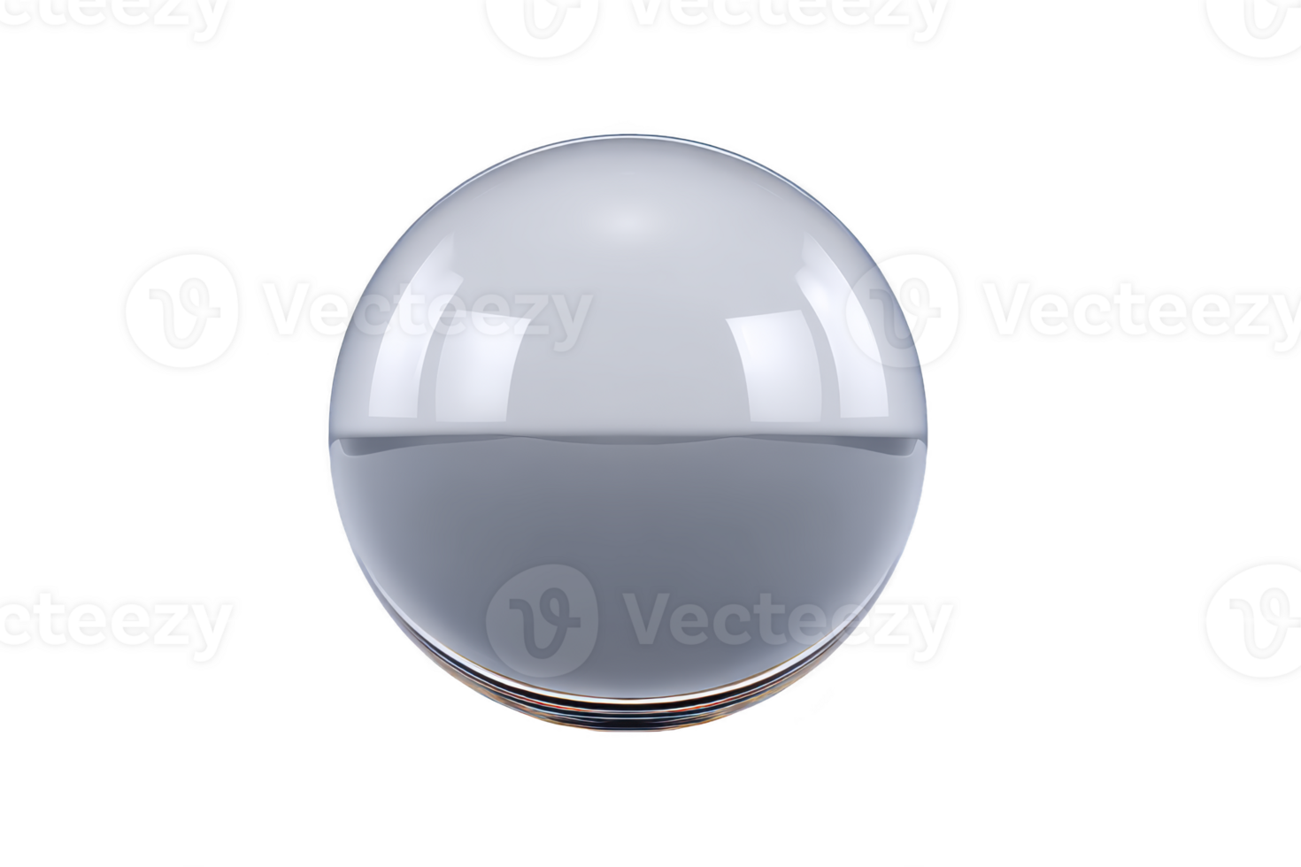 Reflective glass sphere with smooth surface and subtle reflections, creating minimalist and modern aesthetic. sphere transparency and shine add sense of elegance and simplicity png