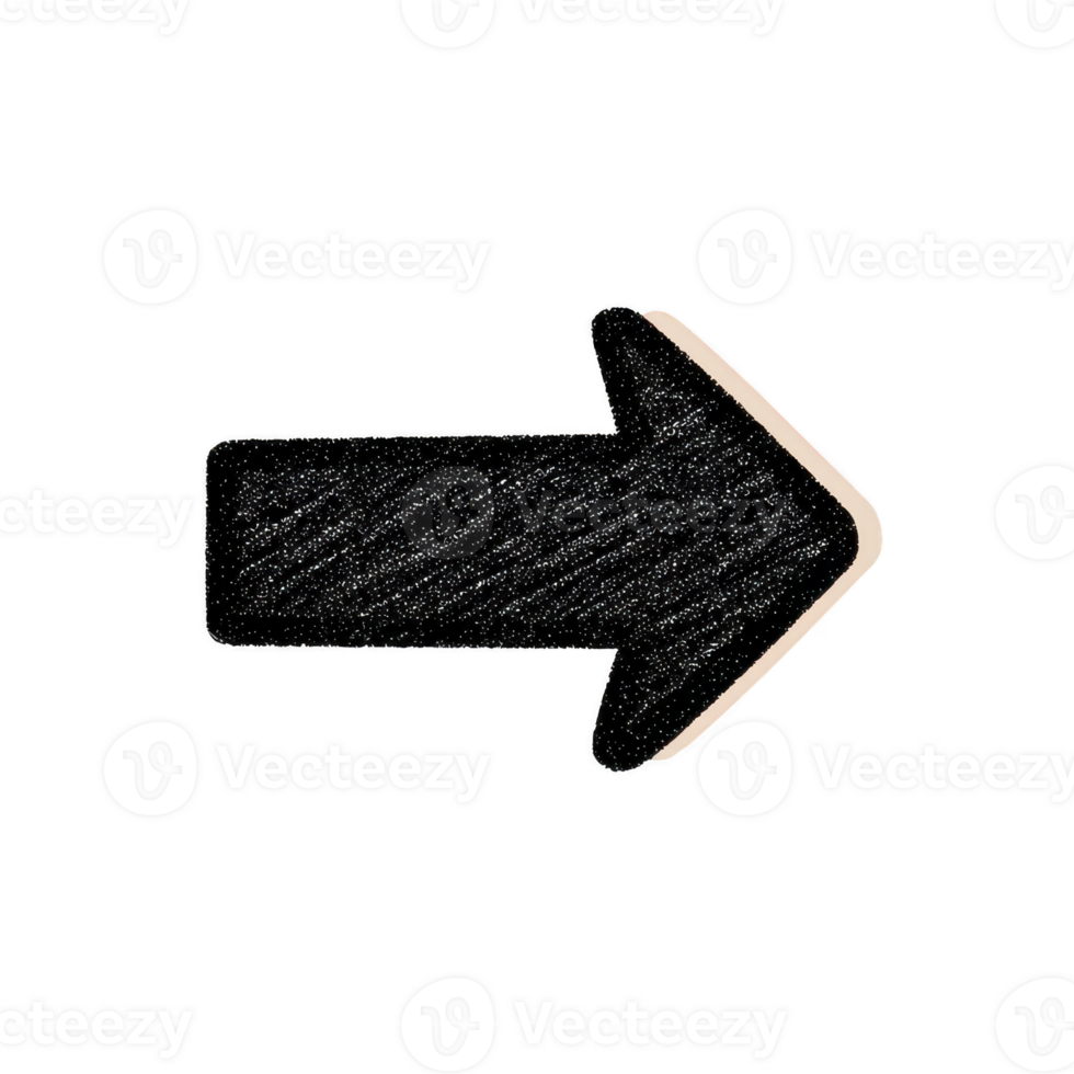 Black chalkboard arrow with wooden border points to right, symbolizing direction or guidance. textured surface adds rustic and educational feel, ideal for presentations or signage png