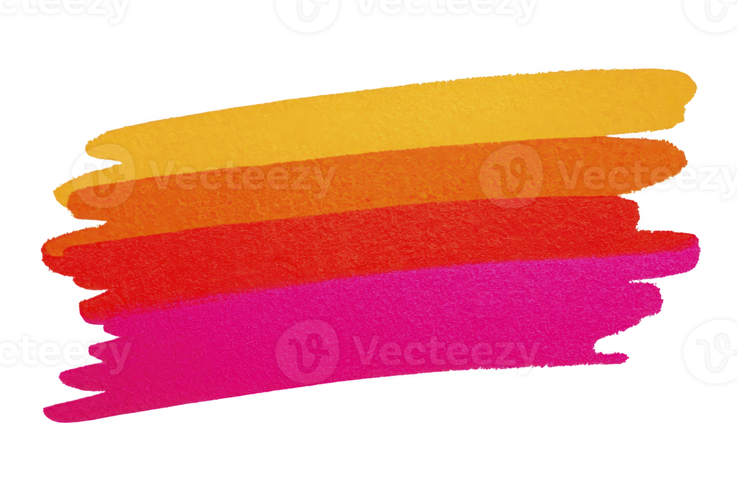 Vibrant brush strokes in yellow, orange, red, and pink create colorful abstract design. overlapping strokes form dynamic and energetic composition, perfect for creative backgrounds png