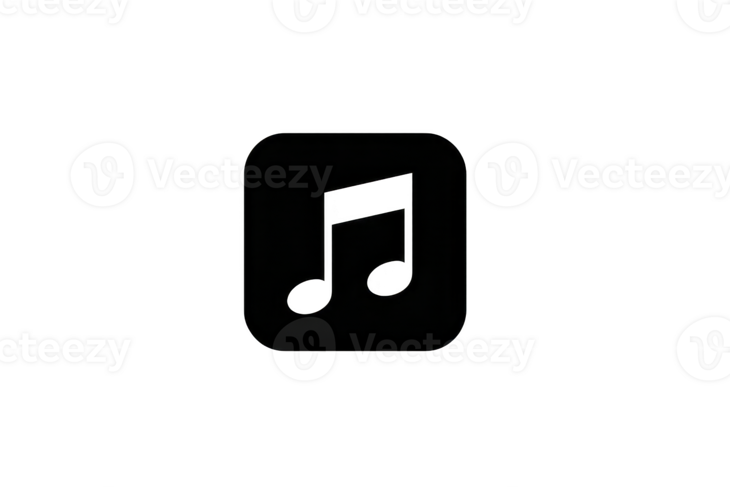 Black music note icon is centered on transparent background, symbolizing audio or music. simple design is ideal for digital media, apps, or music related content. music note icon png