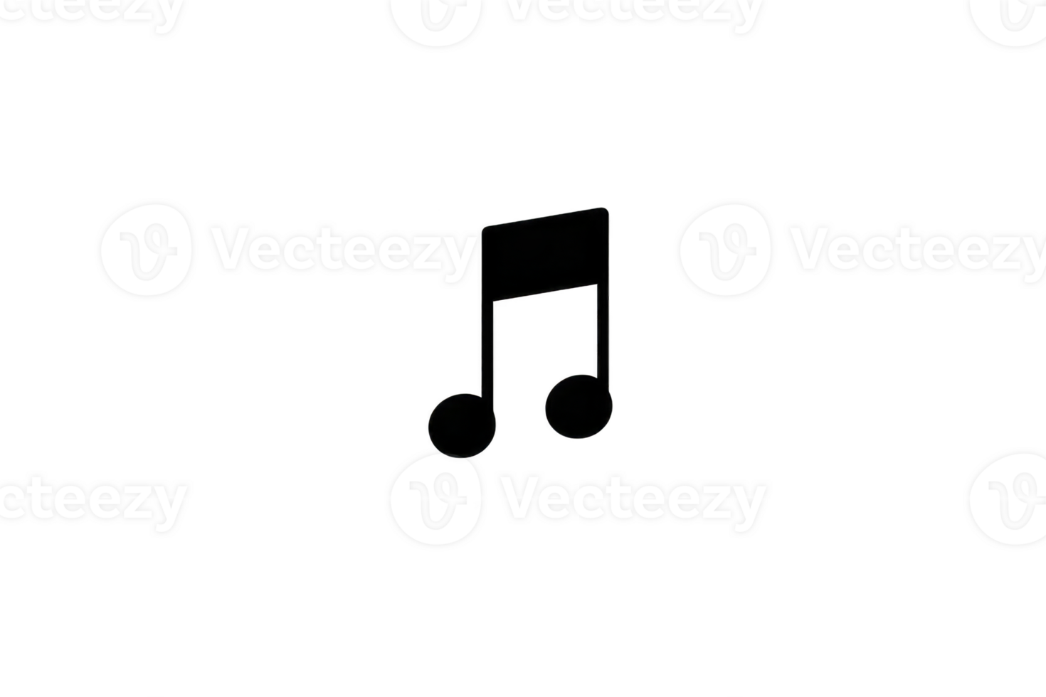 Black musical note icon on transparent background, symbolizing music and sound. simple design is ideal for use in digital media, presentations, or as graphic element png