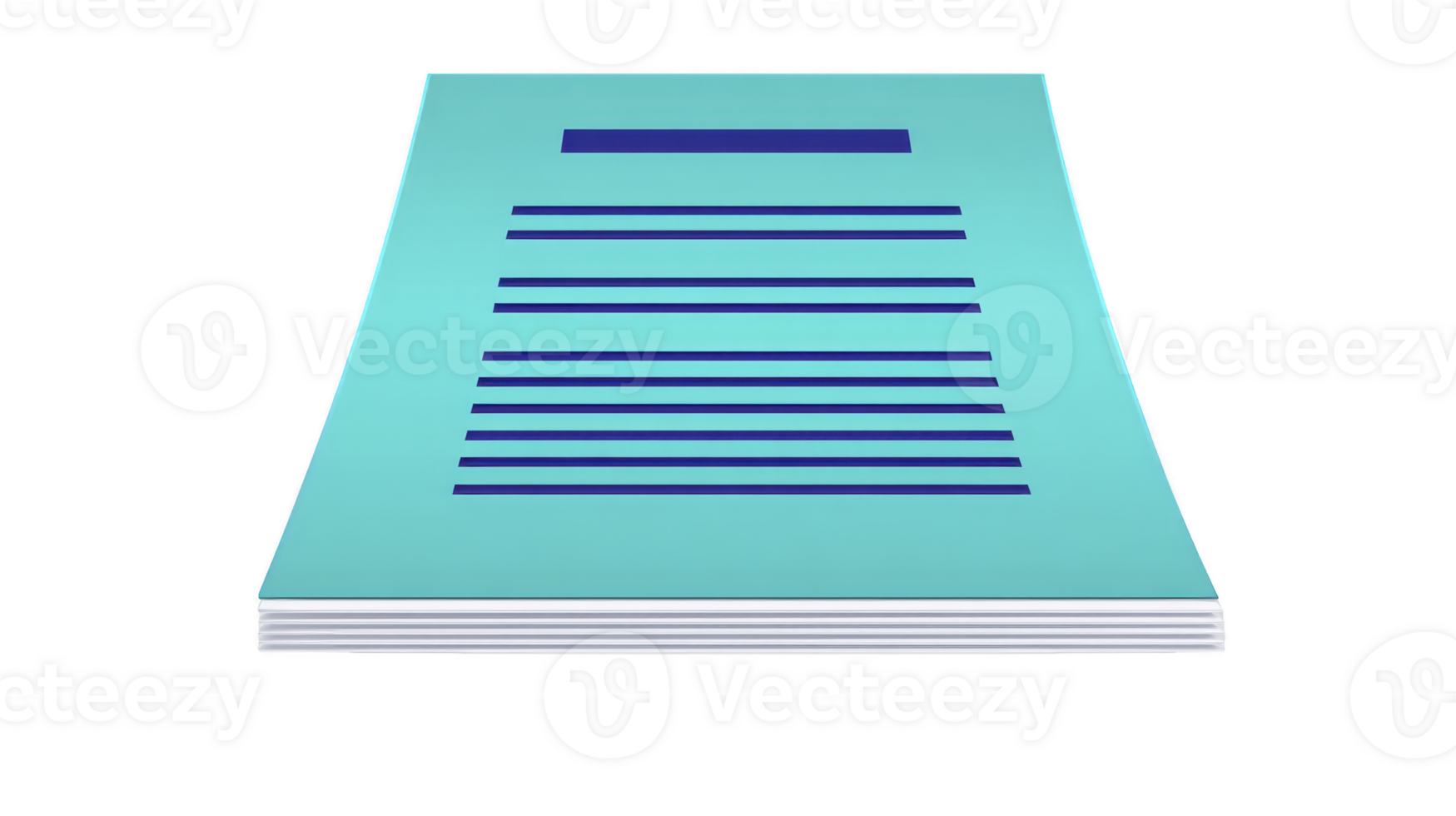 Stack of blue documents with horizontal lines and rectangular header, suggesting organized paperwork or reports. image conveys sense of order and professionalism png