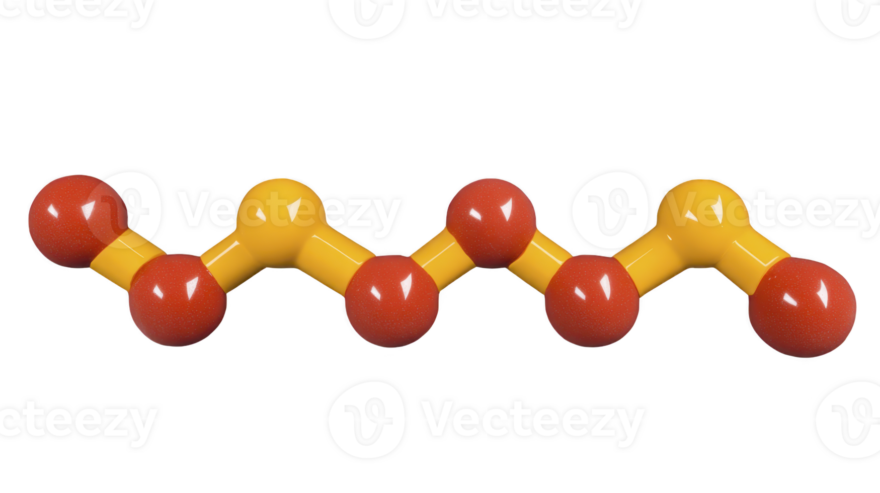 Colorful molecular model with red and yellow spheres connected by rods, representing atoms and bonds in chemical structure. vibrant design is educational and visually engaging png