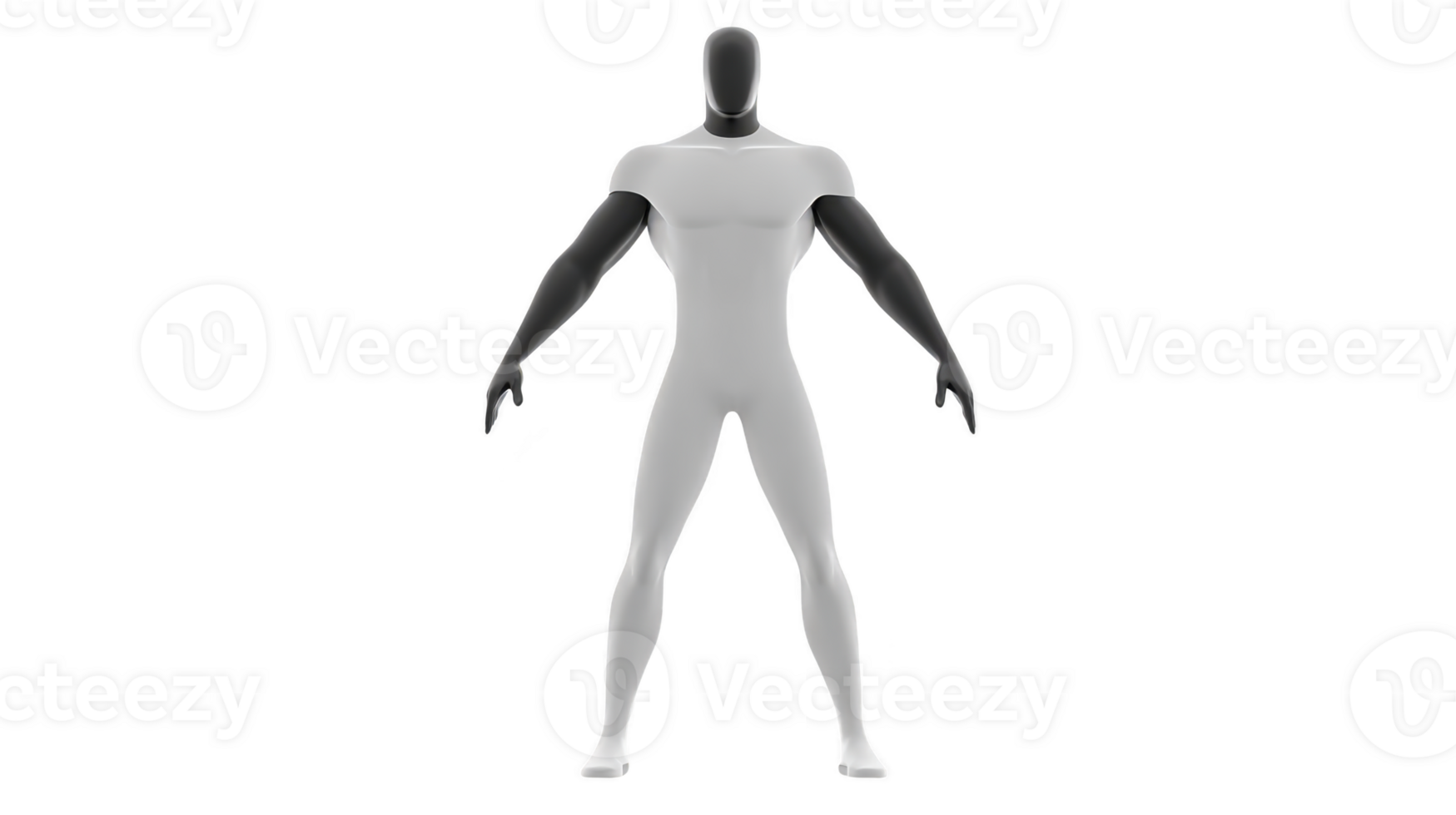 Humanoid figure with sleek, futuristic design stands in neutral pose. figure features monochromatic color scheme with smooth contours, emphasizing modern and minimalist aesthetic png