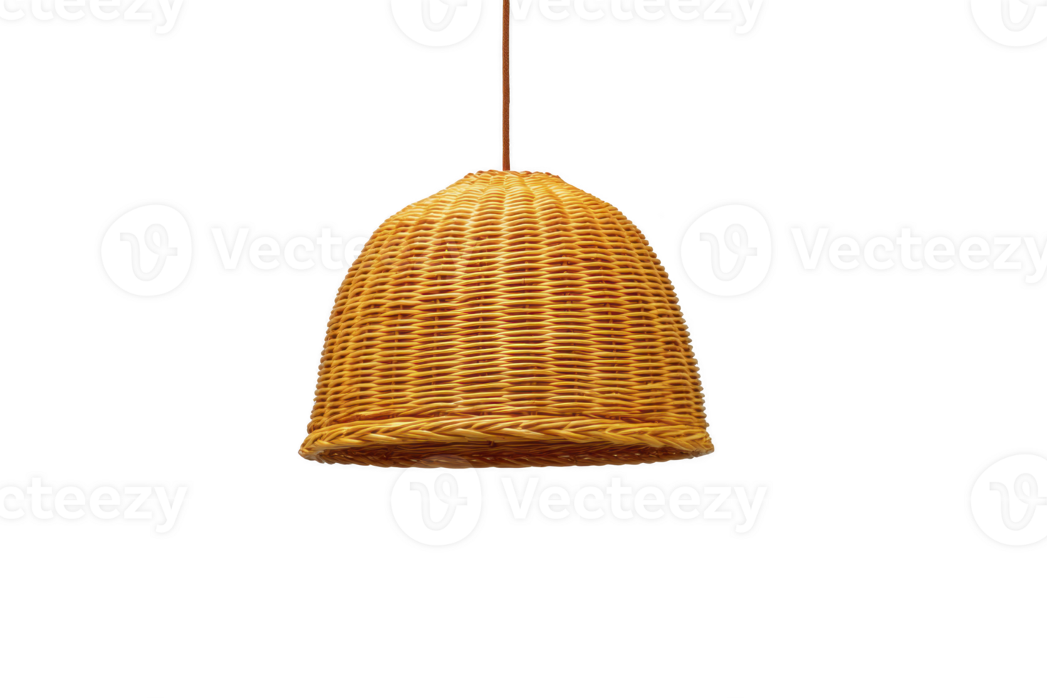 Woven wicker pendant light with natural, rustic design hangs from cord, showcasing intricate craftsmanship and warm, inviting texture. Perfect for cozy interiors png