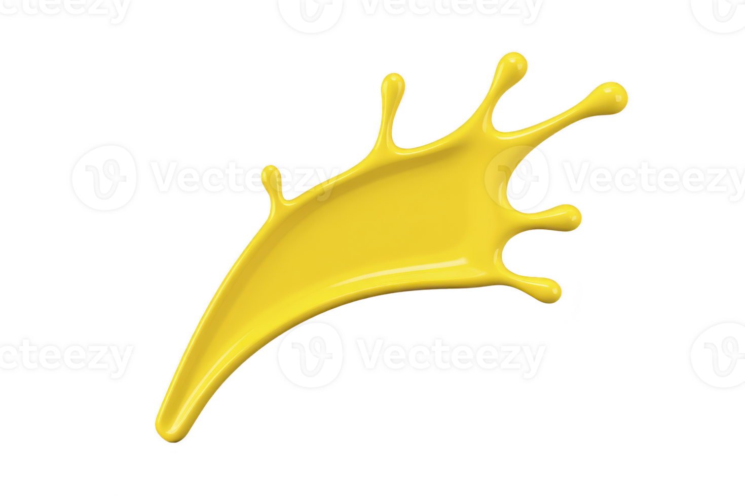 Vibrant yellow paint splash with dynamic, fluid motion against transparency background, creating sense of energy and creativity png