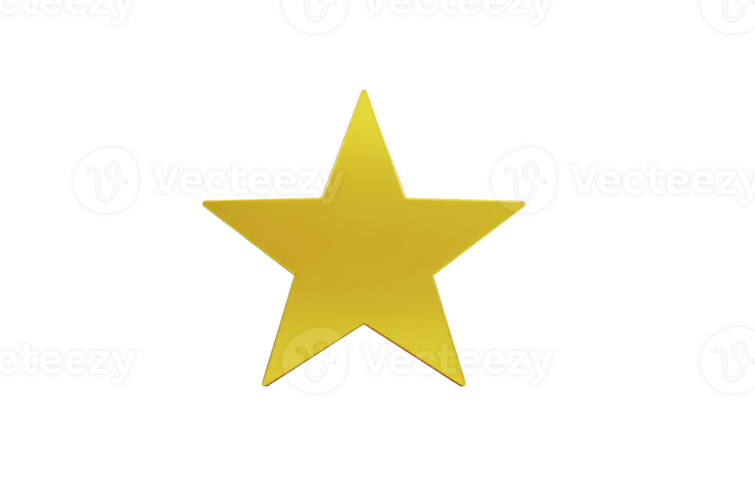 Shiny golden star with smooth surface is centered on plain transparency background, symbolizing achievement and excellence png
