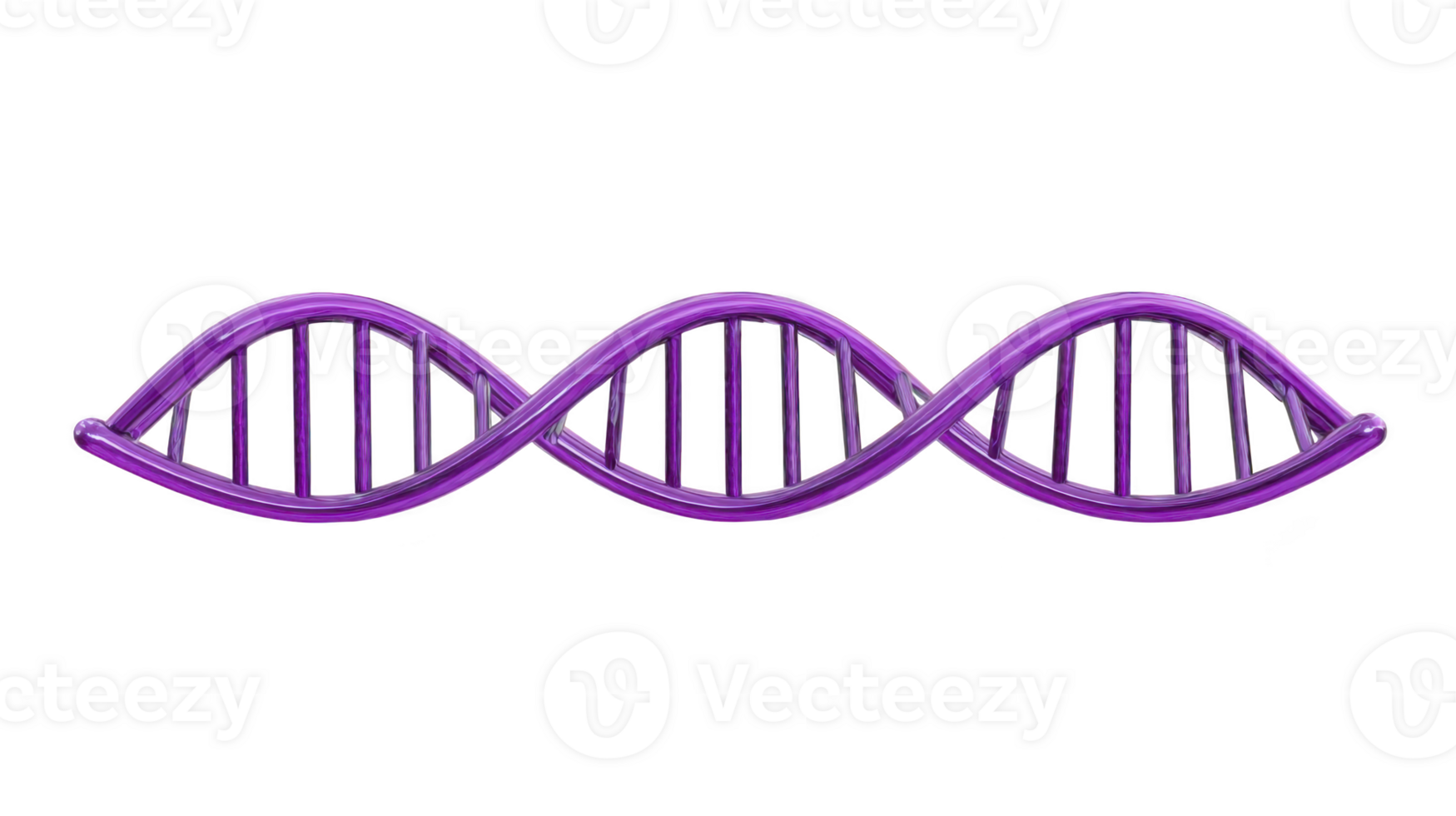 Purple DNA helix model with smooth, curved structure, representing genetic science and molecular biology. vibrant color adds modern and educational appeal to design png