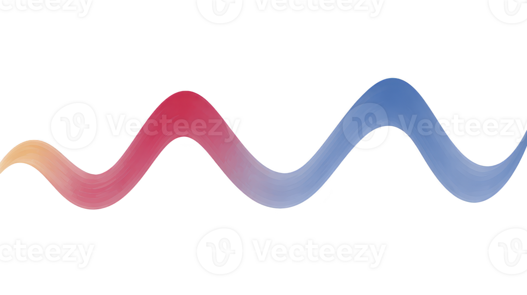Colorful wavy brushstroke transitions smoothly from warm orange to cool blue, creating dynamic and artistic visual effect. gradient adds sense of movement and creativity png