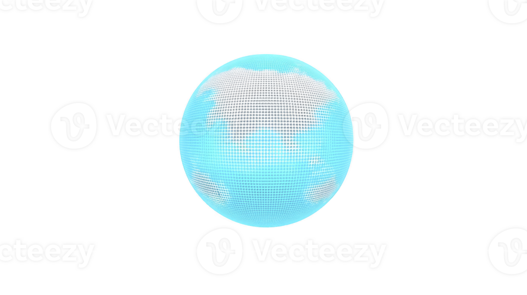 Digital globe with pixelated texture and blue and white color scheme, representing stylized Earth. design is modern and abstract, conveying sense of technology and innovation png