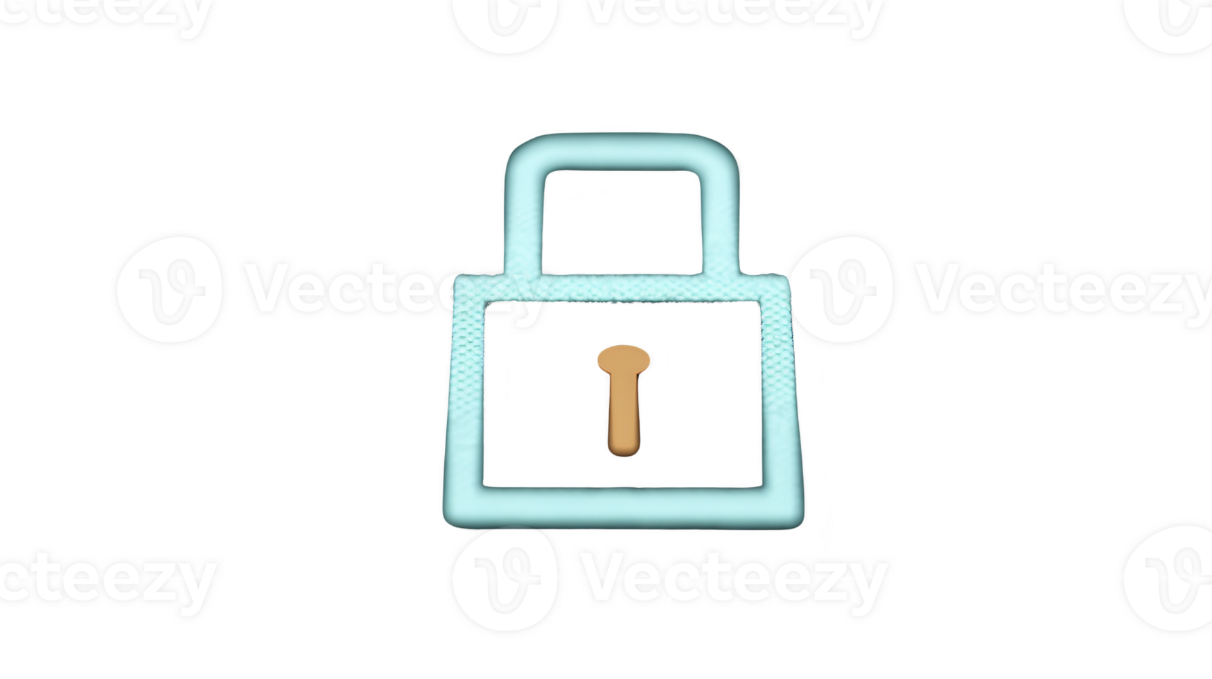 Glowing blue padlock icon with keyhole symbolizes security and protection. design is simple and modern, conveying sense of safety and privacy png