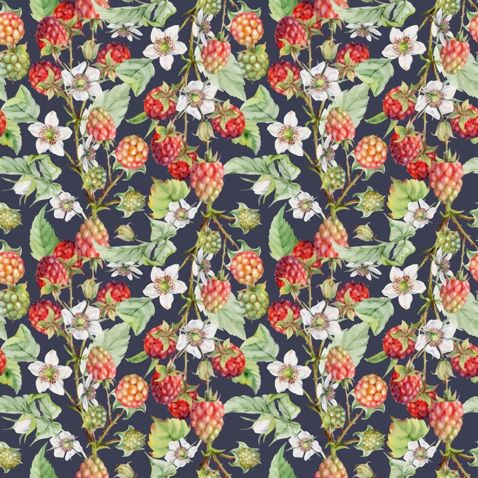 colorful floral berry pattern vector