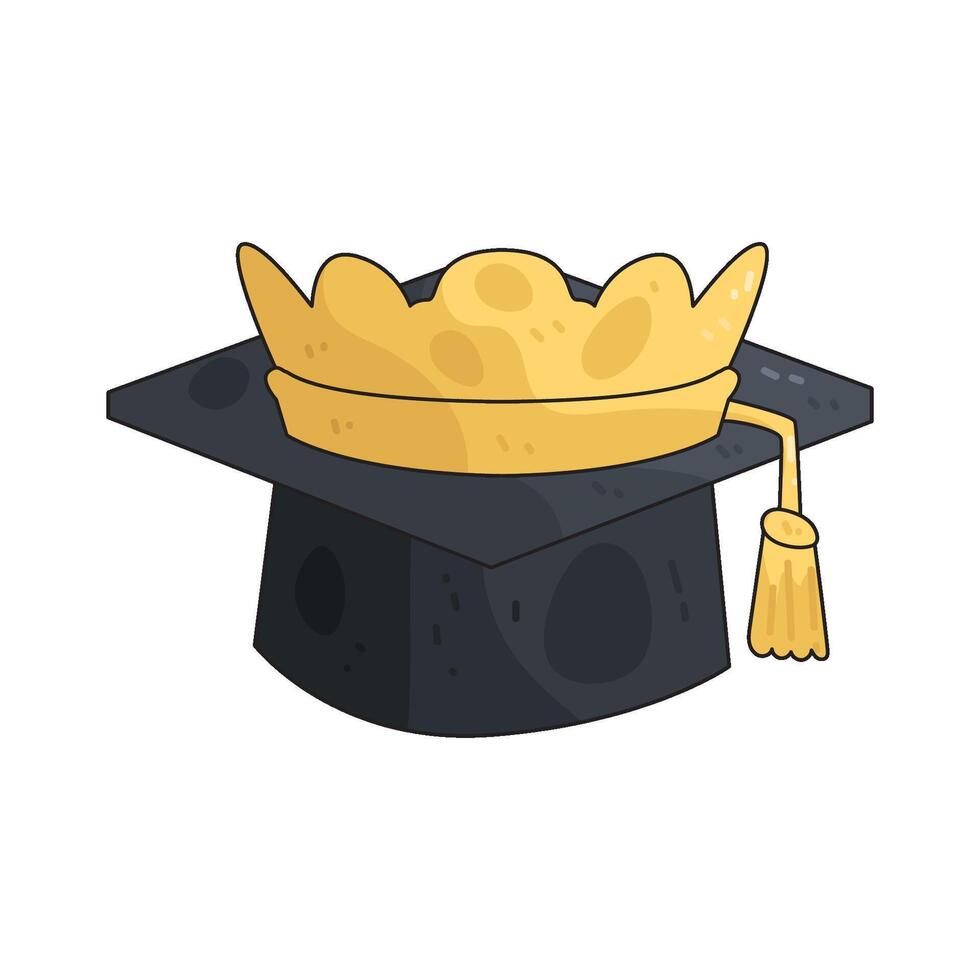 graduation hat with crown vector
