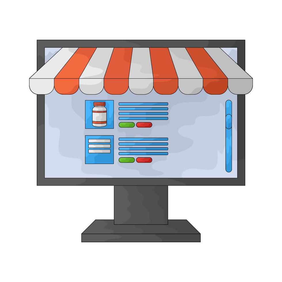 Marketplace promo shopping vitamin supplement vector