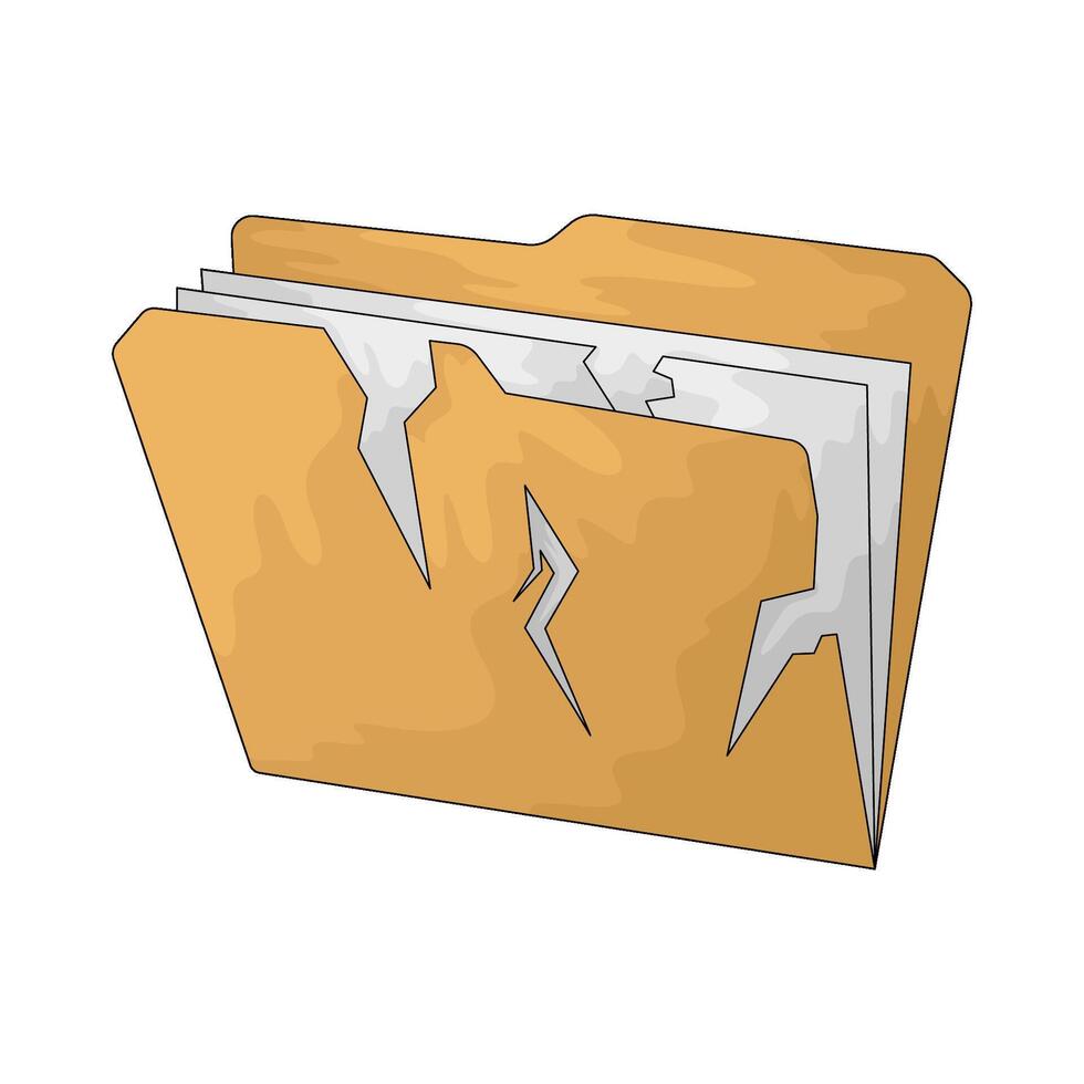 damaged folder illustration vector