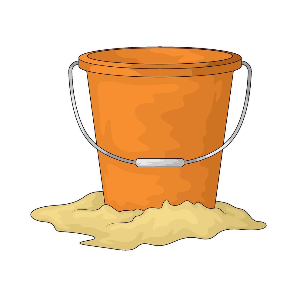 orange sand pail vector