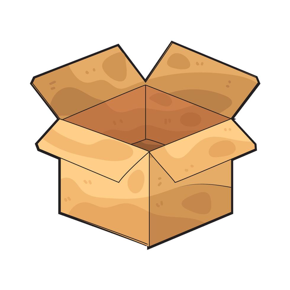 Empty cardboard box illustration vector