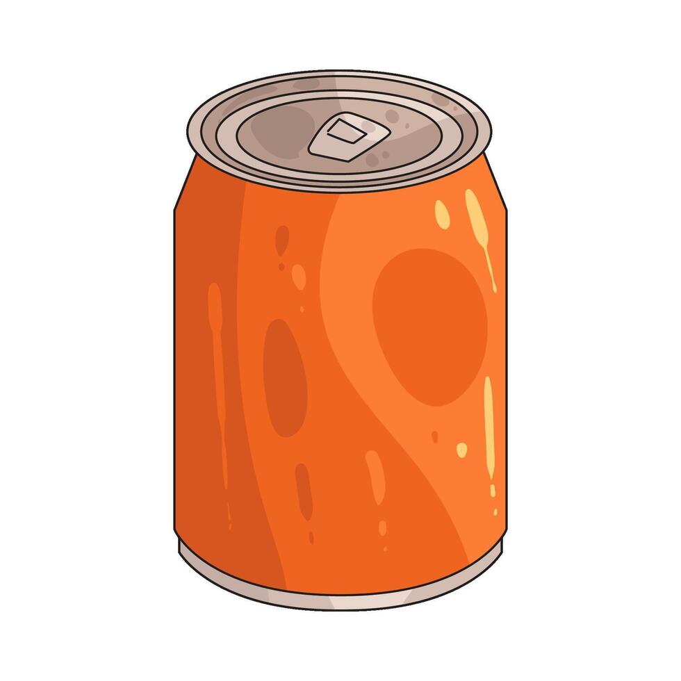 Orange beverage can illustration vector