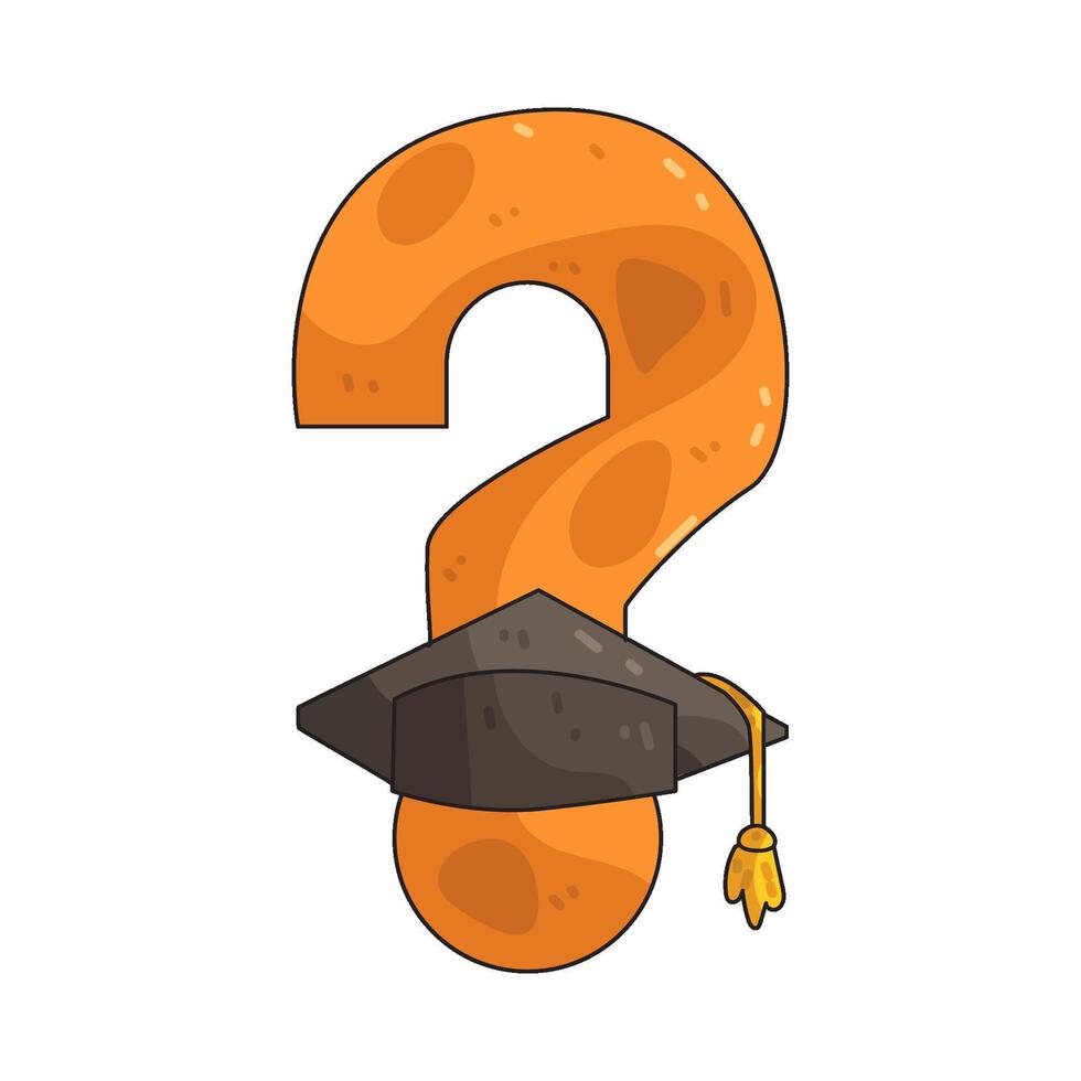 question mark with graduation hat vector